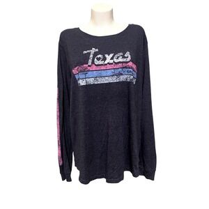 State of Mine TEXAS Long Sleeve T-Shirt Size 2XL. Plus Size Comfortable Tee Gray